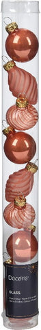 Kerstbal glas d3 cm pompoen 9st I