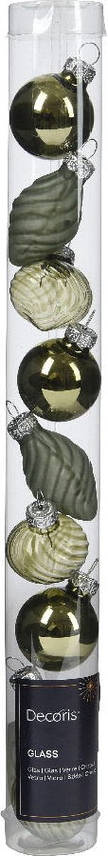 Kerstbal glas d3 cm rosemarijn 9st I