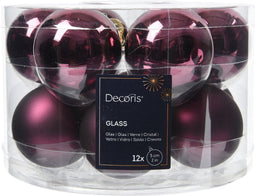 Kerstbal glas d5 cm d.mv 12st