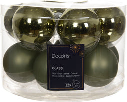 Kerstbal glas d5 cm rosemarijn 12st