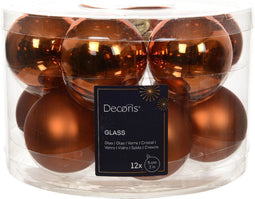 Kerstbal glas d5 cm warme cider 12st