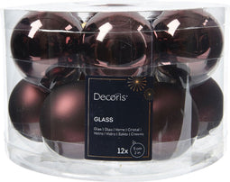 Kerstbal glas d5 cm z.trffl 12st