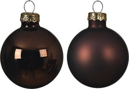 kerstbal glas d5cm d.bruin 12st