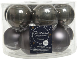 Kerstbal glas d5cm w.grs ass 12st