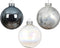Kerstbal glas d6 cm blauw/wit 20st