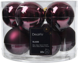 Kerstbal glas d6 cm d.mv 10st