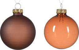 Kerstbal glas d6 cm espresso 6st kerst