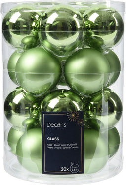 Kerstbal glas d6 cm groene thee 20st