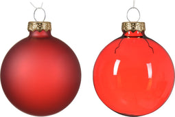 Kerstbal glas d6 cm kerstrood 6st kerst