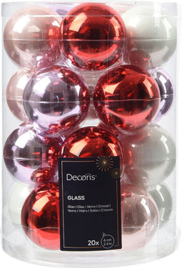 Kerstbal glas d6 cm lila 20st