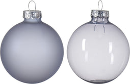 Kerstbal glas d6 cm mist blauw 6st kerst