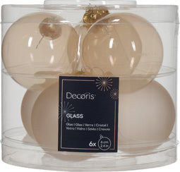 Kerstbal glas d6 cm parel 6st kerst