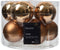 Kerstbal glas d6 cm pec.bruin 10st