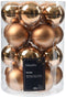 Kerstbal glas d6 cm pec.bruin 20st