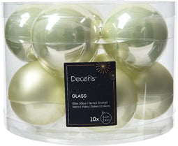 Kerstbal glas d6 cm wit mint 10st