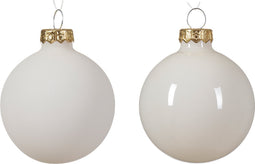Kerstbal glas d6 cm wolwit 6st kerst