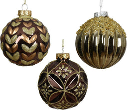 Kerstbal glas d8 cm bruin a4 M