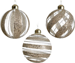 Kerstbal glas d8 cm champagne/wwt a3 kerst