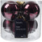 Kerstbal glas d8 cm donker mauve 6st