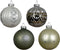 Kerstbal glas d8 cm groen/wit a4