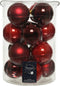 Kerstbal glas d8 cm kerstrood 16st kerst