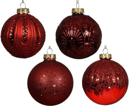 Kerstbal glas d8 cm krood/kleur(en) a4