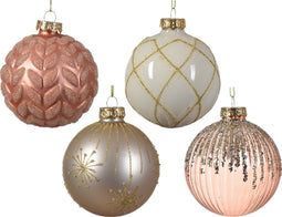 Kerstbal glas d8 cm parel ass kerst