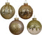 Kerstbal glas d8 cm parel/goud a4