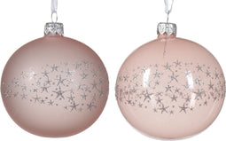Kerstbal glas d8 cm poederroze a2 II kerst