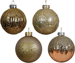 Kerstbal glas d8 cm prl/kleur(en) a4