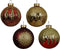 Kerstbal glas d8 cm rood/goud a4