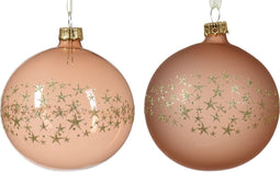 Kerstbal glas d8 cm rose a2 kerst