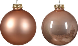 Kerstbal glas d8 cm rose ass 6st kerst