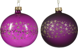 Kerstbal glas d8 cm violet a2 kerst