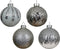 Kerstbal glas d8 cm wit/zilver a4