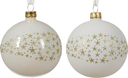 Kerstbal glas d8 cm wolwit a2 kerst
