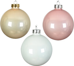 Kerstbal glas d8 cm zcht rz ass 16st kerst