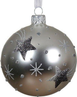 Kerstbal glas d8 cm zilver Q