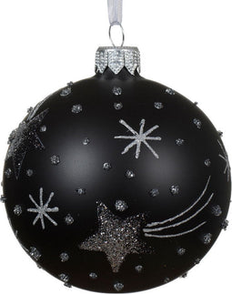 Kerstbal glas d8 cm zilver R
