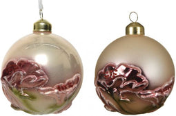 Kerstbal glas d8cm bloem a2