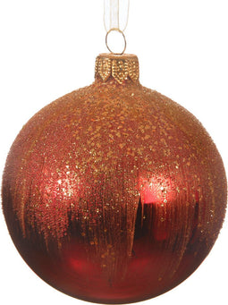 Kerstbal glas d8cm kerstrood