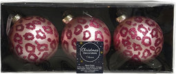 Kerstbal glas d8cm lip roze 3st