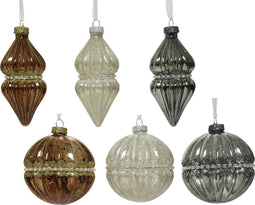 Kerstbal glas d8cm wt/gd/zlv a6