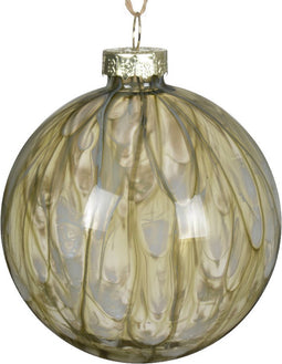 Kerstbal glas d8l8h8 cm rosemarijn