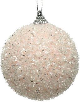 Kerstbal Glitter - Poederroze