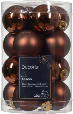 Kerstbal gls d3.5 cm esprss ass 16st kerst