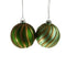 Kerstbal green/goud - glas - 2 stuks - 8 cm - Werners Voss