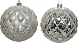 Kerstbal kunststof 2ass shiny mat zilver