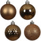 Kerstbal kunststof assorted peacan brown