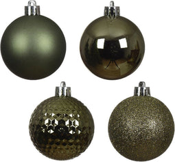 Kerstbal kunststof assorted rosemary green